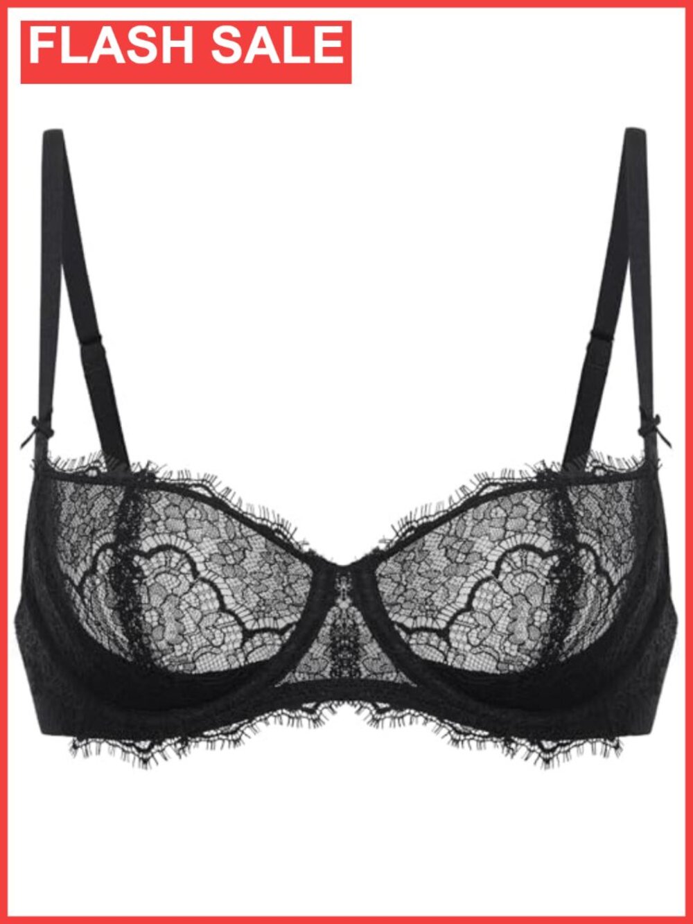 Eyelash Lace Balconette Bra Plus Size Push-Up Convertible Underwire